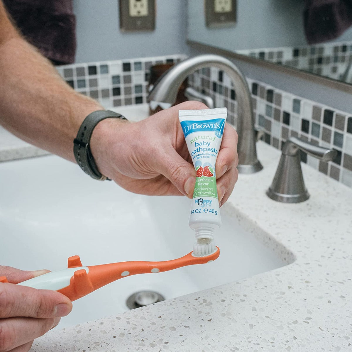 Dr. Brown's Natural Baby Toothpaste, 40g - Strawberry (exp 08/27)