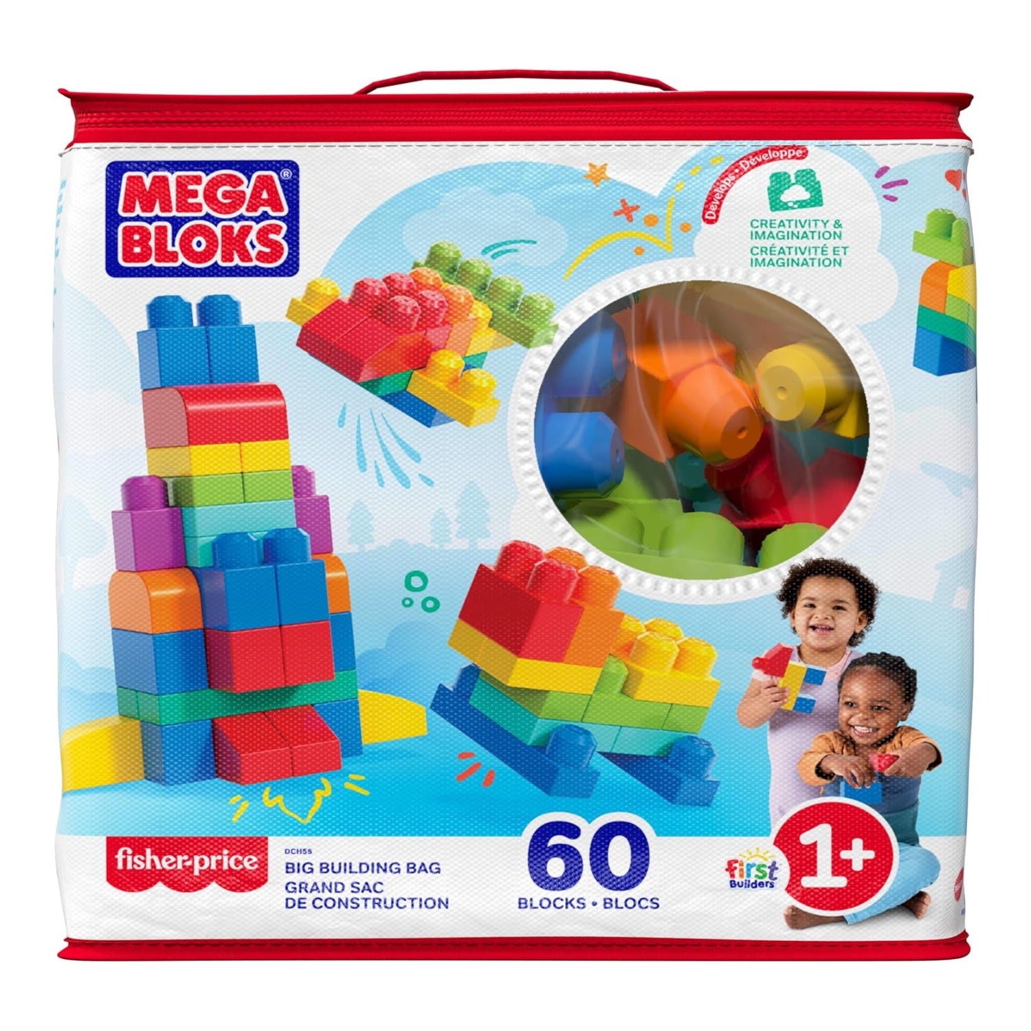 Mega Bloks First Builders Big Building Bag, 60pcs - Blue
