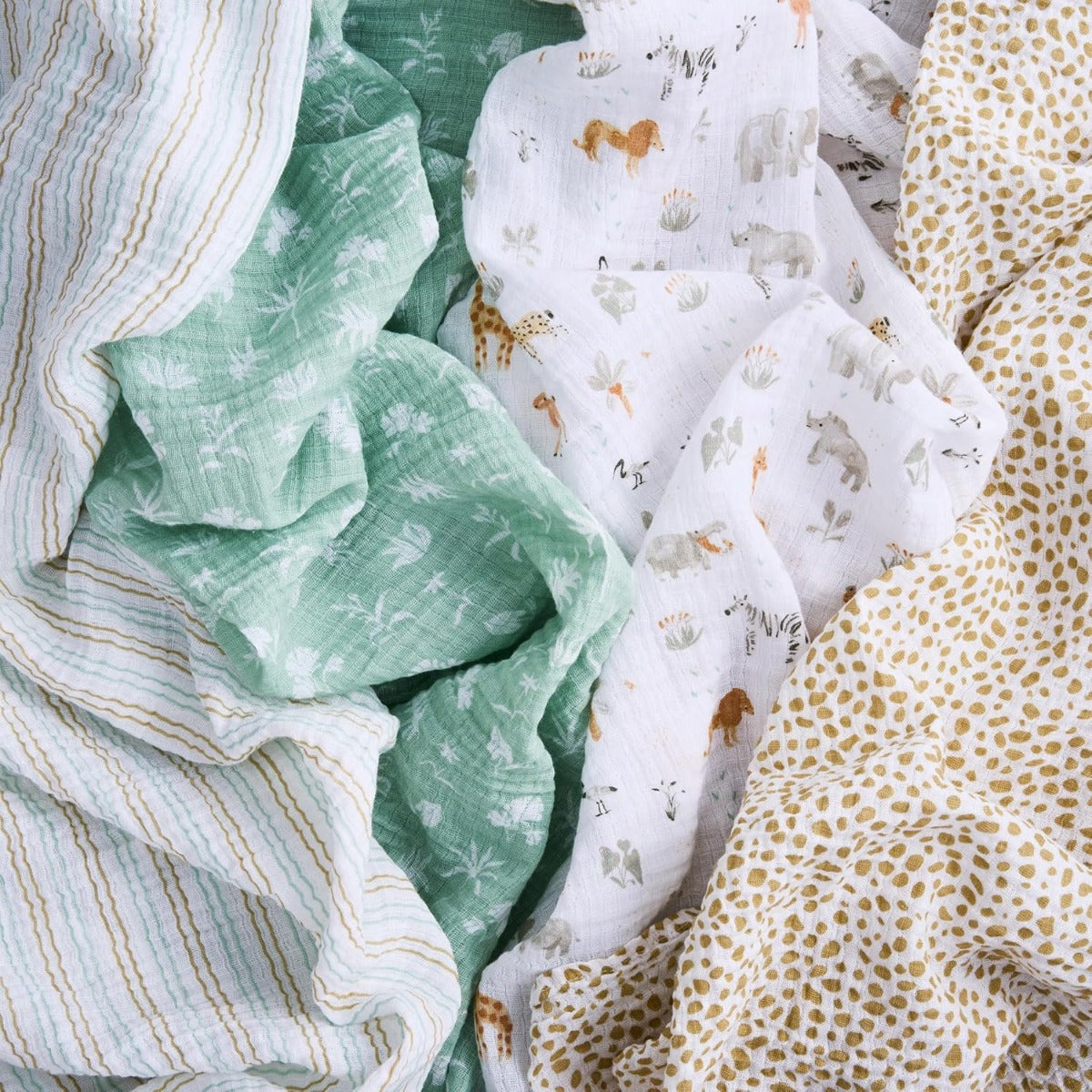 Aden Anais Essentials Muslin Cotton Swaddle (44 x 44 in), 4pk (31 Designs) - Pupsik Singapore