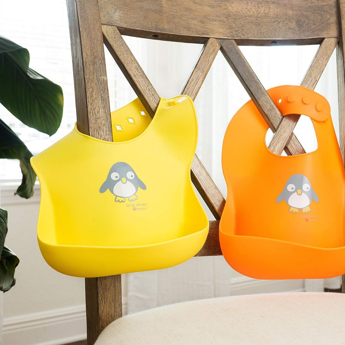 NatureBond Waterproof Silicone Baby Bib, 2pk (2 Colours) - Pupsik Singapore