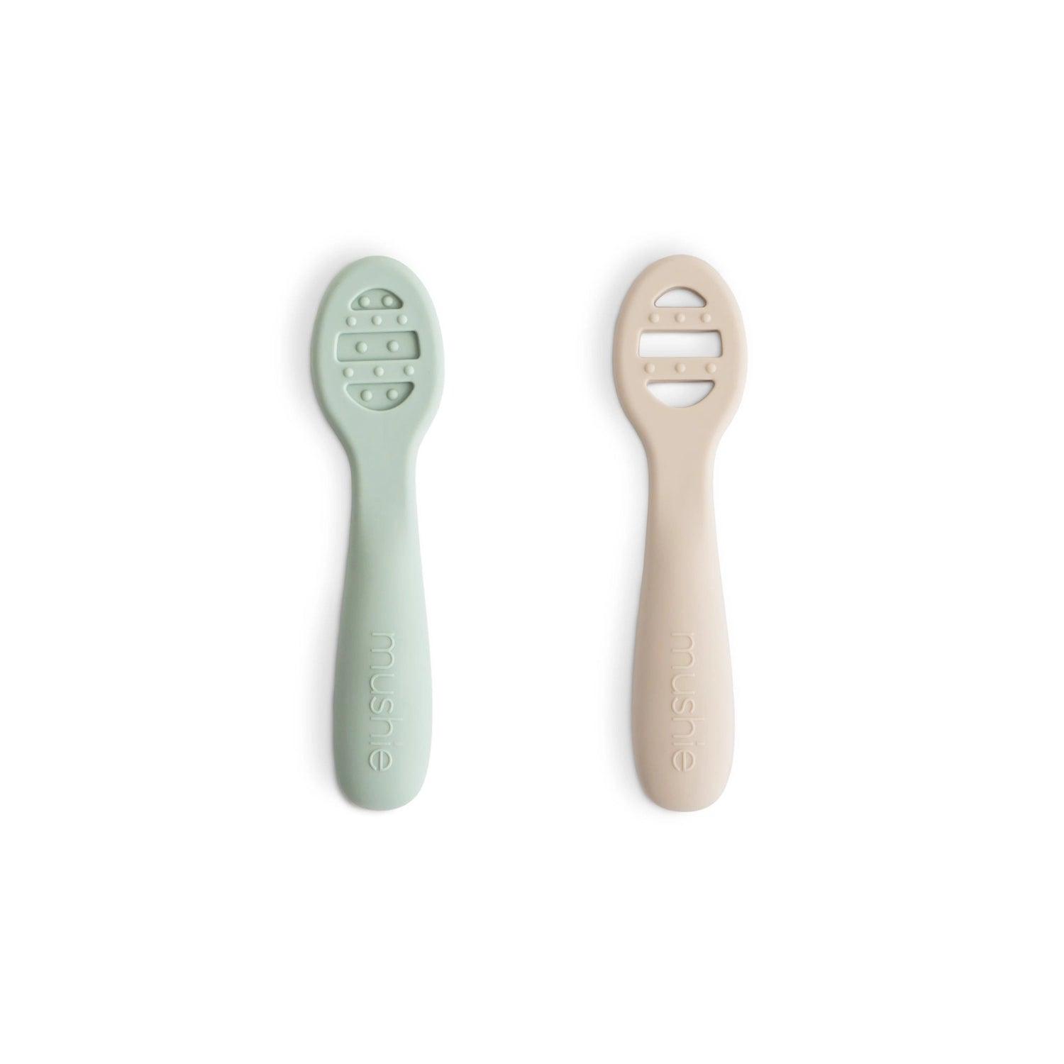 Mushie First Feeding Silicone Baby Spoons, 2pk (3 Colors) - Pupsik Singapore