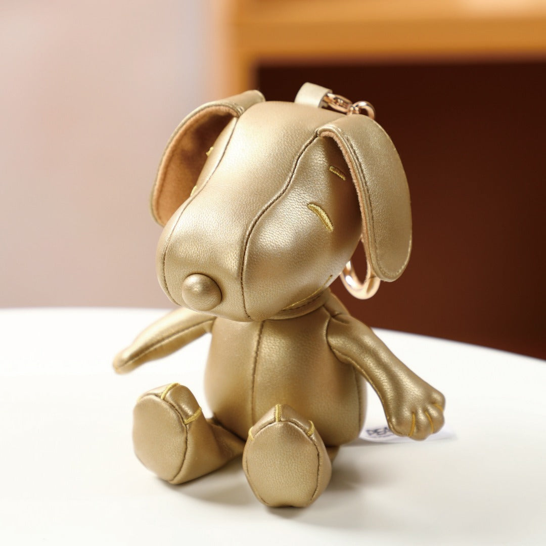 Peanuts Snoopy PU Golden Keychain