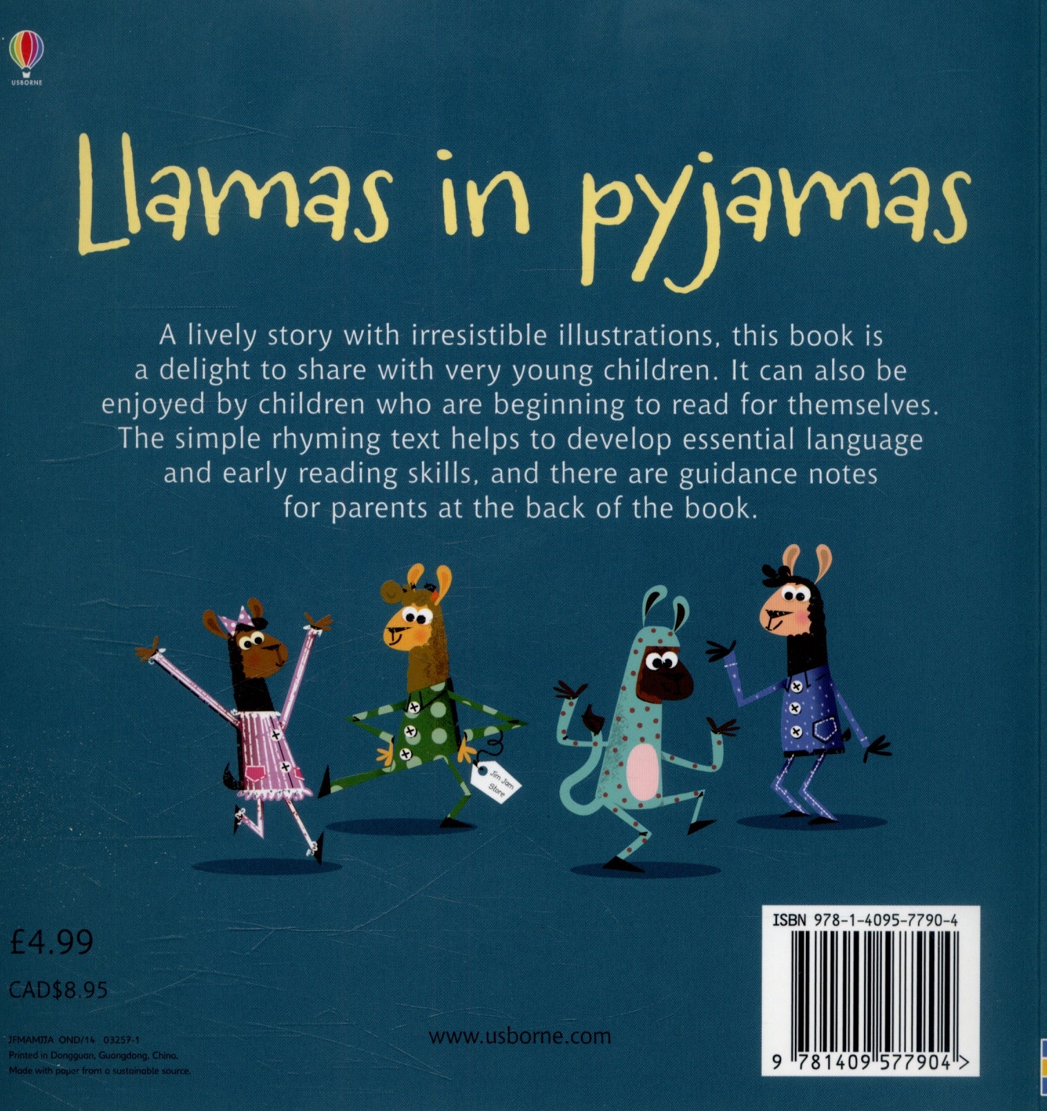 Usborne Phonics Readers - Llamas in Pyjamas Story Book
