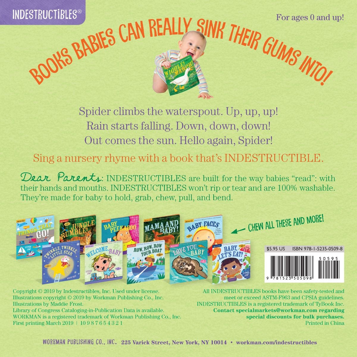 The Itsy Bitsy Spider Baby Rhyme Book (Indestructibles Series)