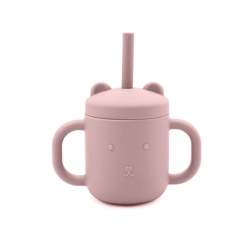 Biomom Silicone Bear Straw Sippy Cup (9 Colors) - Pupsik Singapore