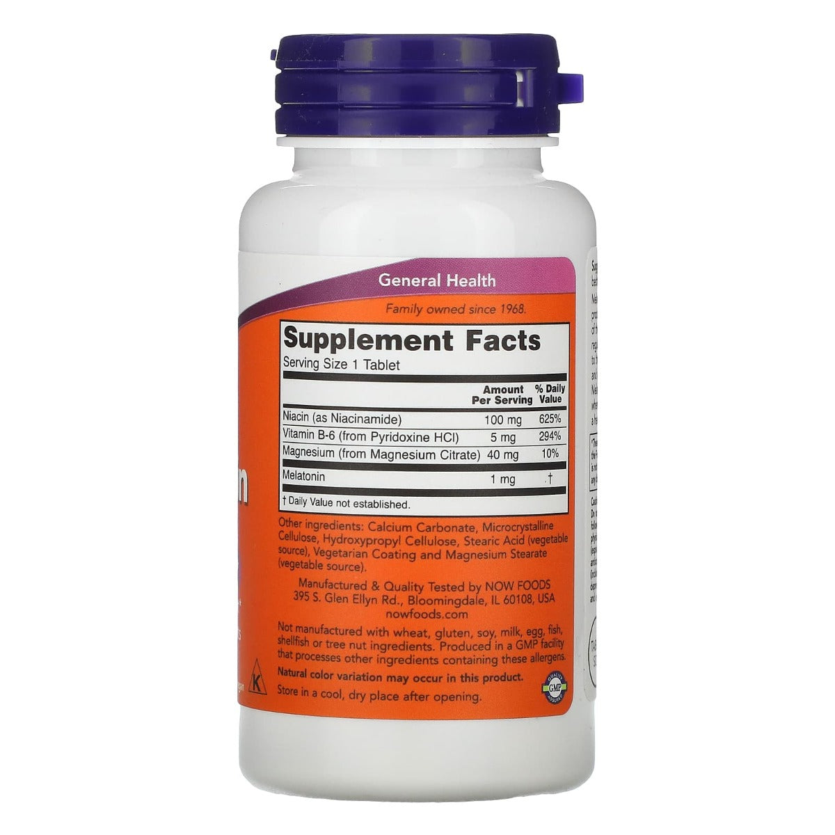 NOW Foods Melatonin 1mg with Co-Factor Nutrients, 100 Veg Tablets (Exp 02/27)