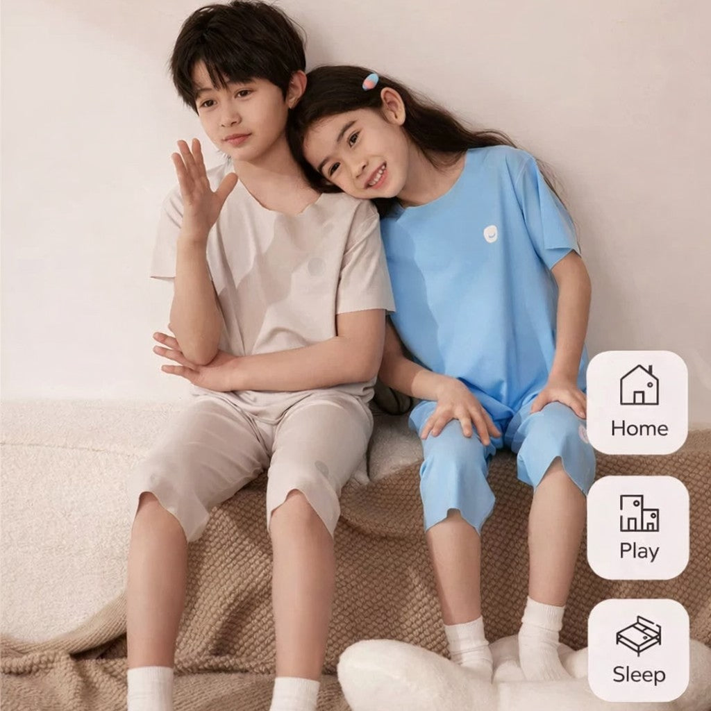 MPJ Kids TENCEL™ Cooling Pyjamas Set - Short Sleeve & Pants (2 Colors) | 9Y+ - Pupsik Singapore