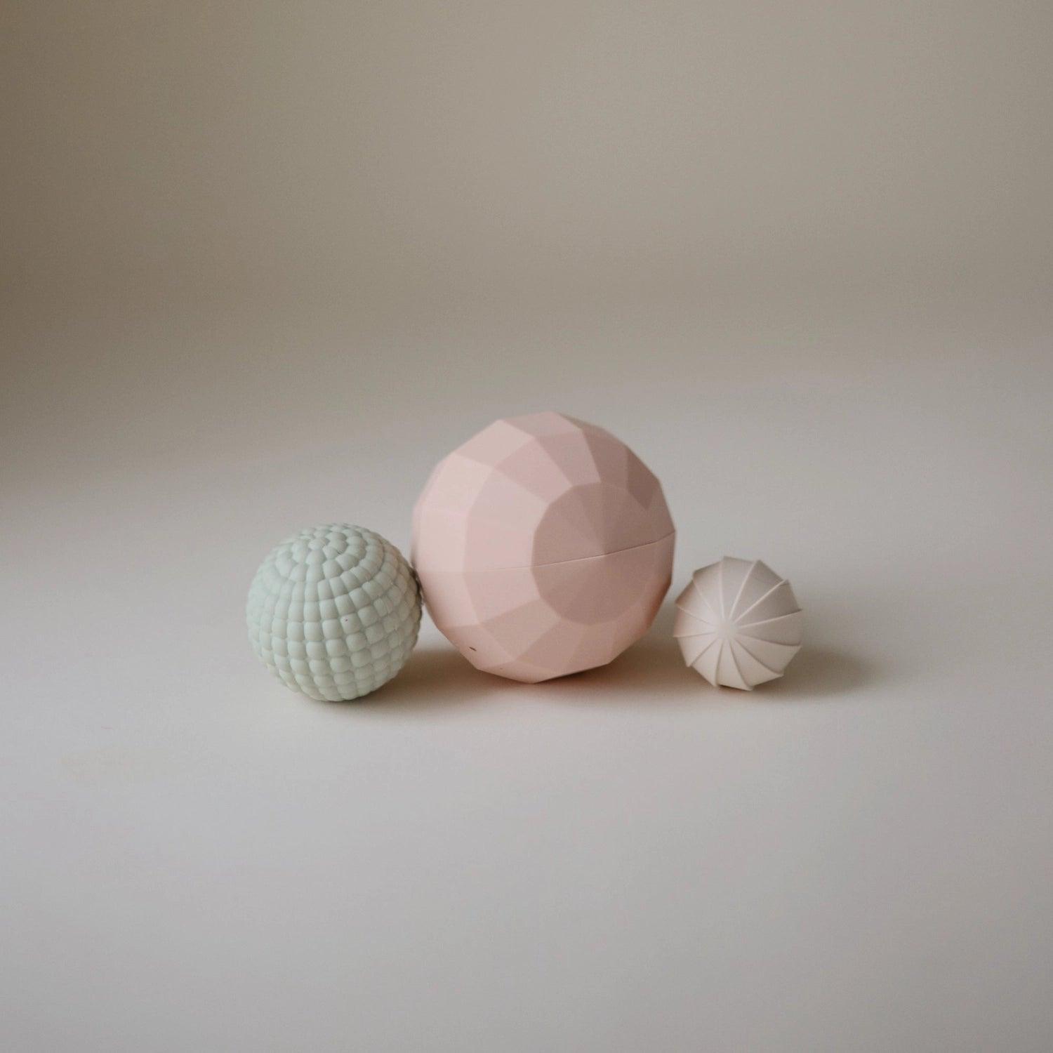 Mushie Nesting Spheres Sensory Toy, Set of 3 (2 Colors) - Pupsik Singapore
