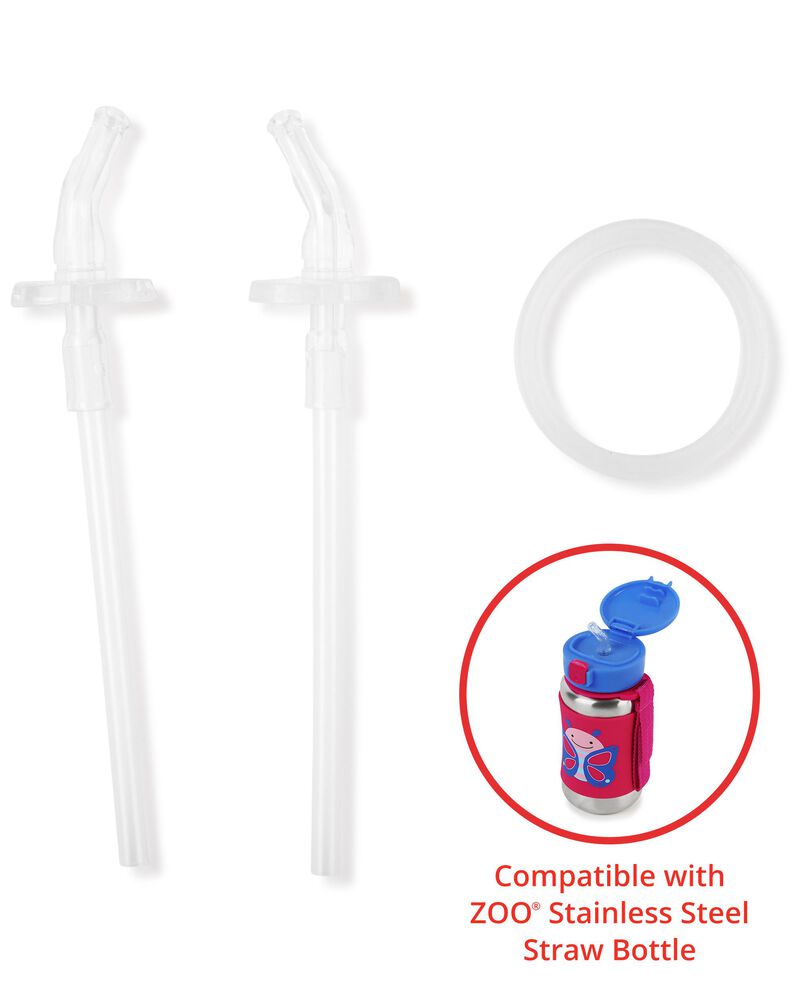 Skip Hop Zoo Extra Straws for Stainless Steel Straw Bottle, 2pk