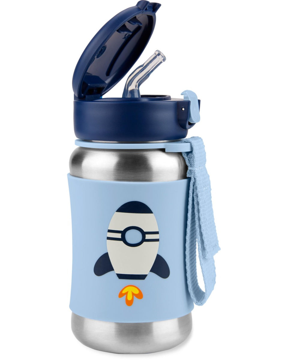 Skip Hop Sleeve Stainless Steel Straw Bottle, 350ml (8 Designs) - Pupsik Singapore