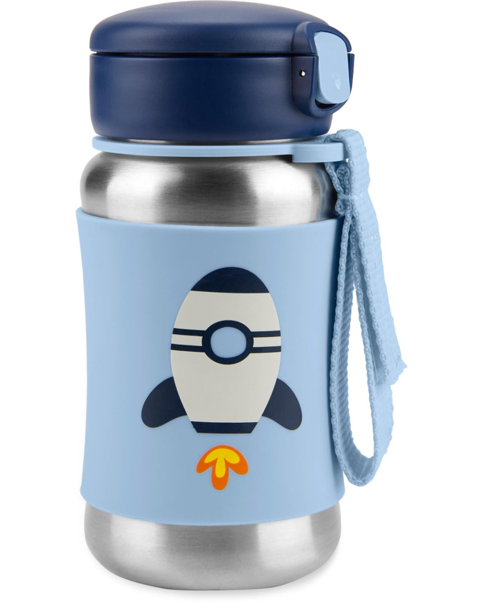 Skip Hop Sleeve Stainless Steel Straw Bottle, 350ml (10 Designs)