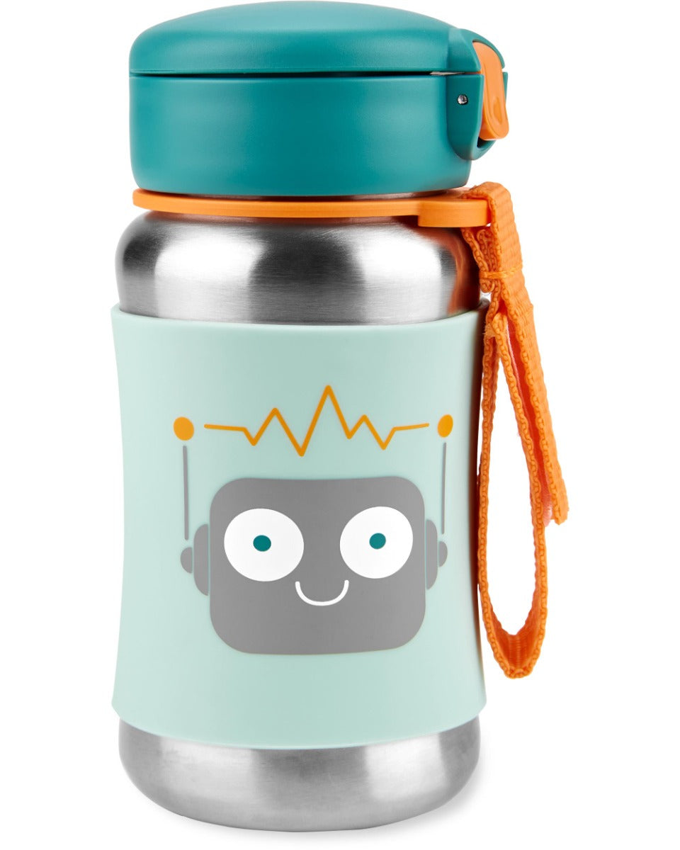 Skip Hop Sleeve Stainless Steel Straw Bottle, 350ml (8 Designs) - Pupsik Singapore