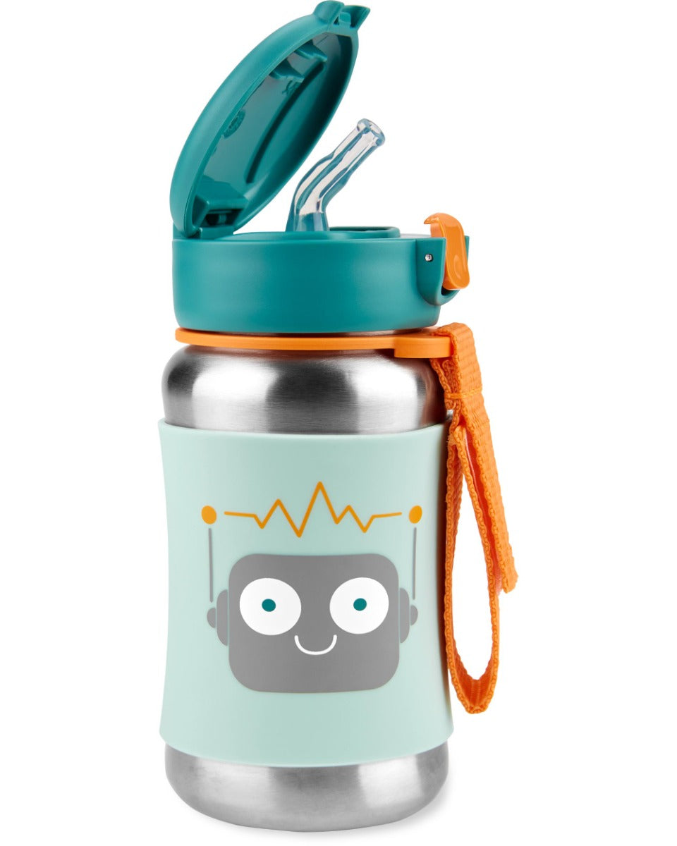 Skip Hop Sleeve Stainless Steel Straw Bottle, 350ml (8 Designs) - Pupsik Singapore