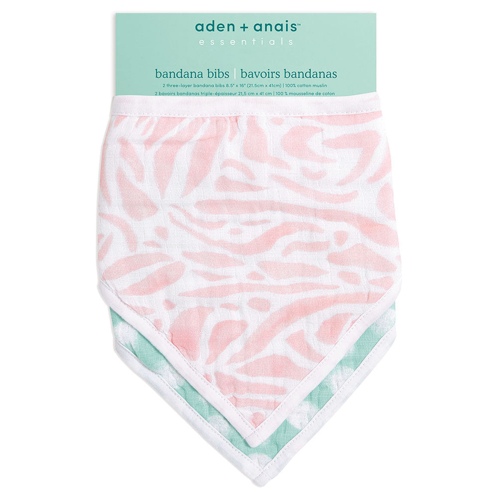 Aden Anais Essentials Cotton Muslin Bandana Bibs, 2pk (2 Designs)