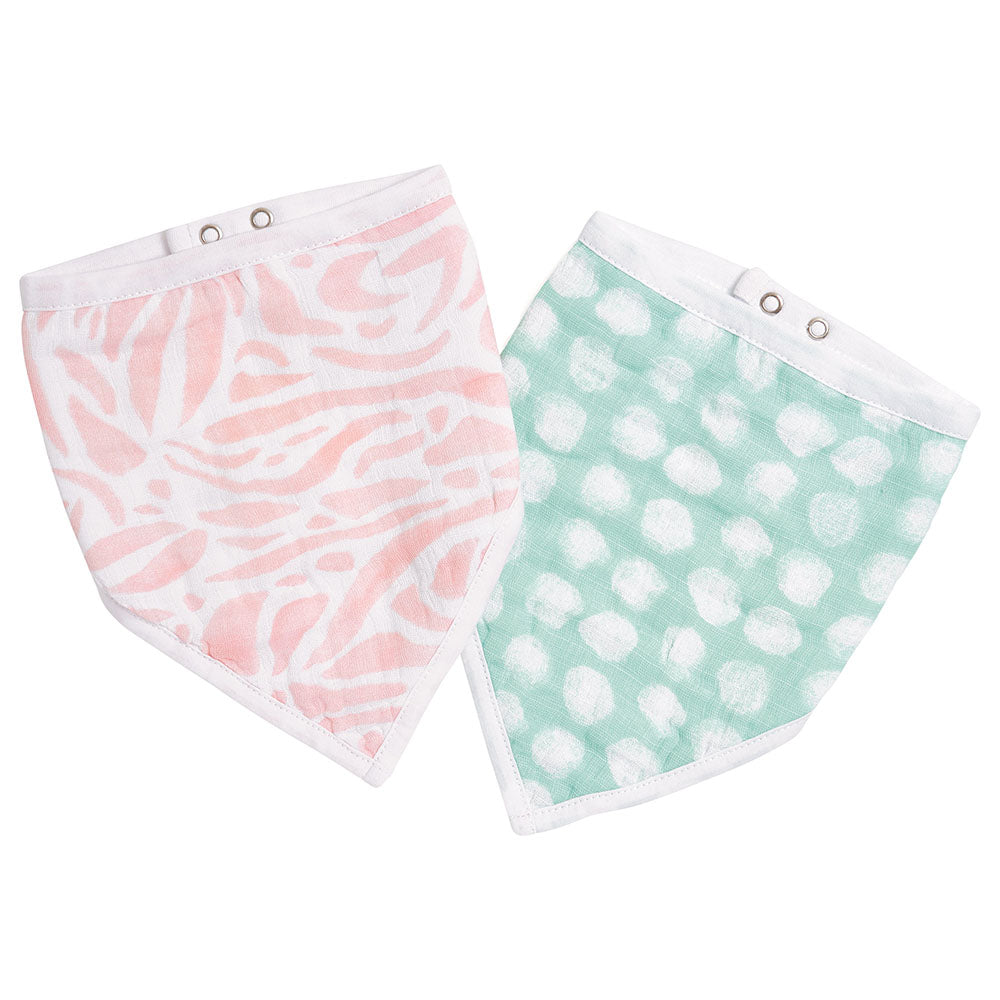 Aden Anais Essentials Cotton Muslin Bandana Bibs, 2pk (2 Designs)