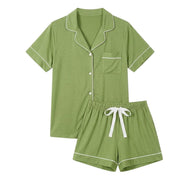 MPJ Alaise Women's Bamboo Pyjamas Short Set – Matcha (4 Sizes) - Pupsik Singapore