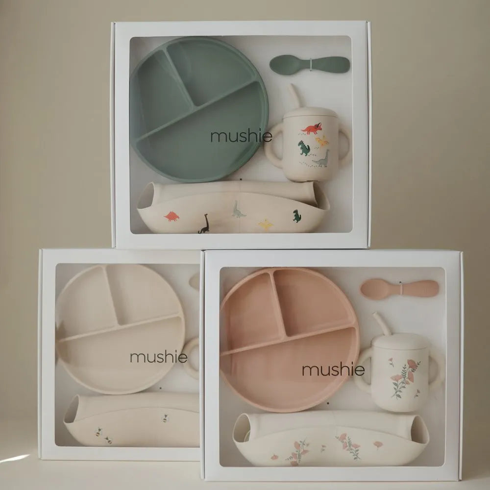 Mushie Silicone Feeding Toddler Set (3 Colors) | Gift Set - Pupsik Singapore