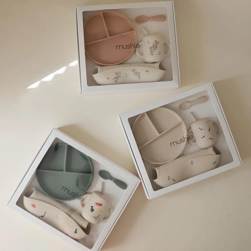 Mushie Silicone Feeding Toddler Set (3 Colors) | Gift Set - Pupsik Singapore