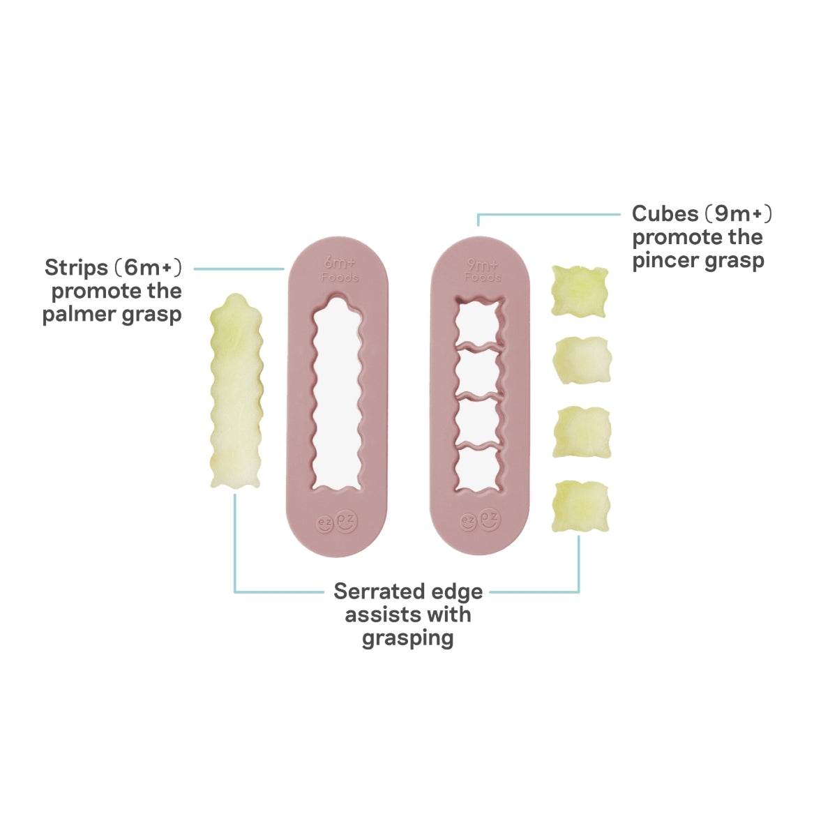 EzPz Baby-Led Weaning Food Cutters, 2pcs (4 Colors)