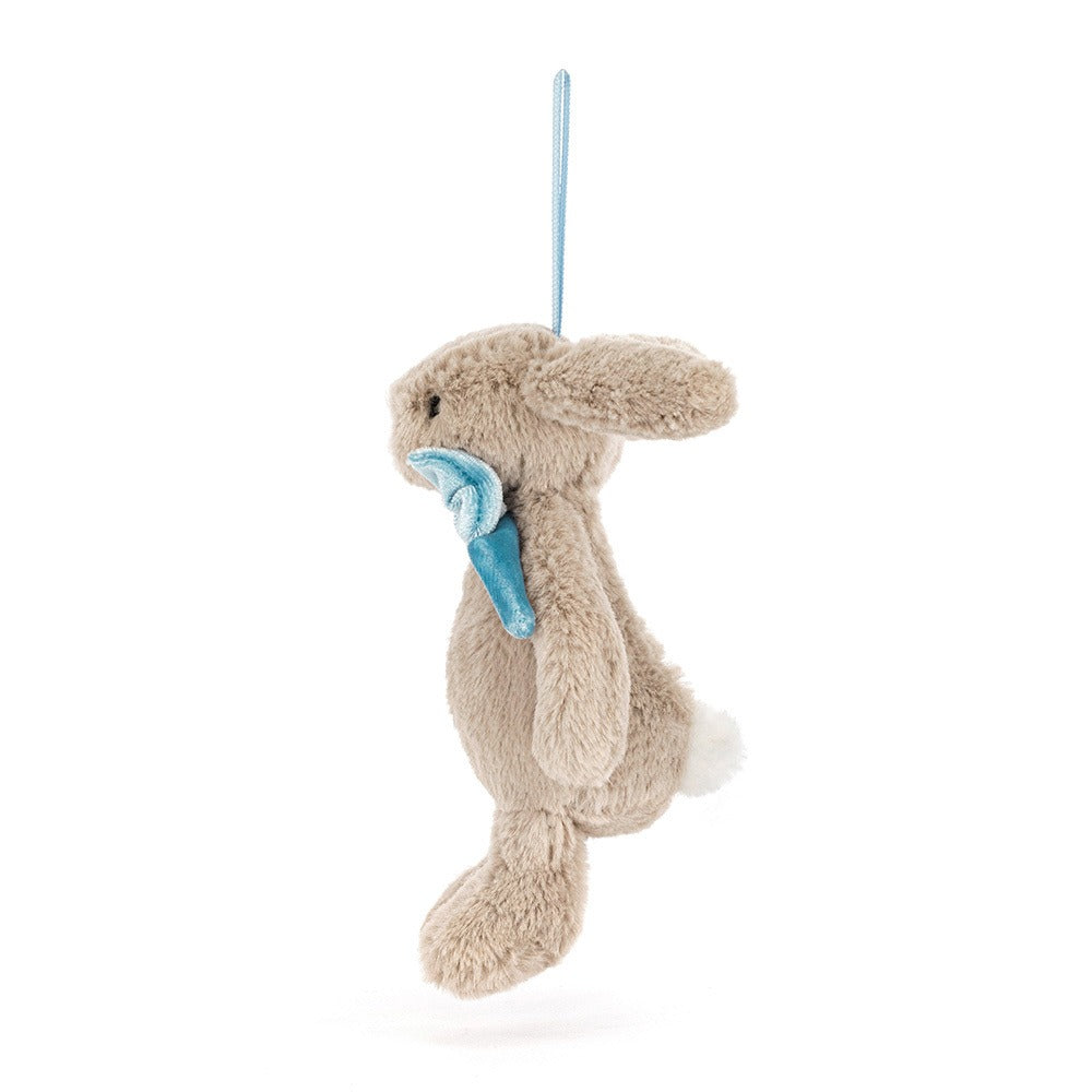 Jellycat Bashful Beige Bunny Decoration (13cm) | Christmas Ed