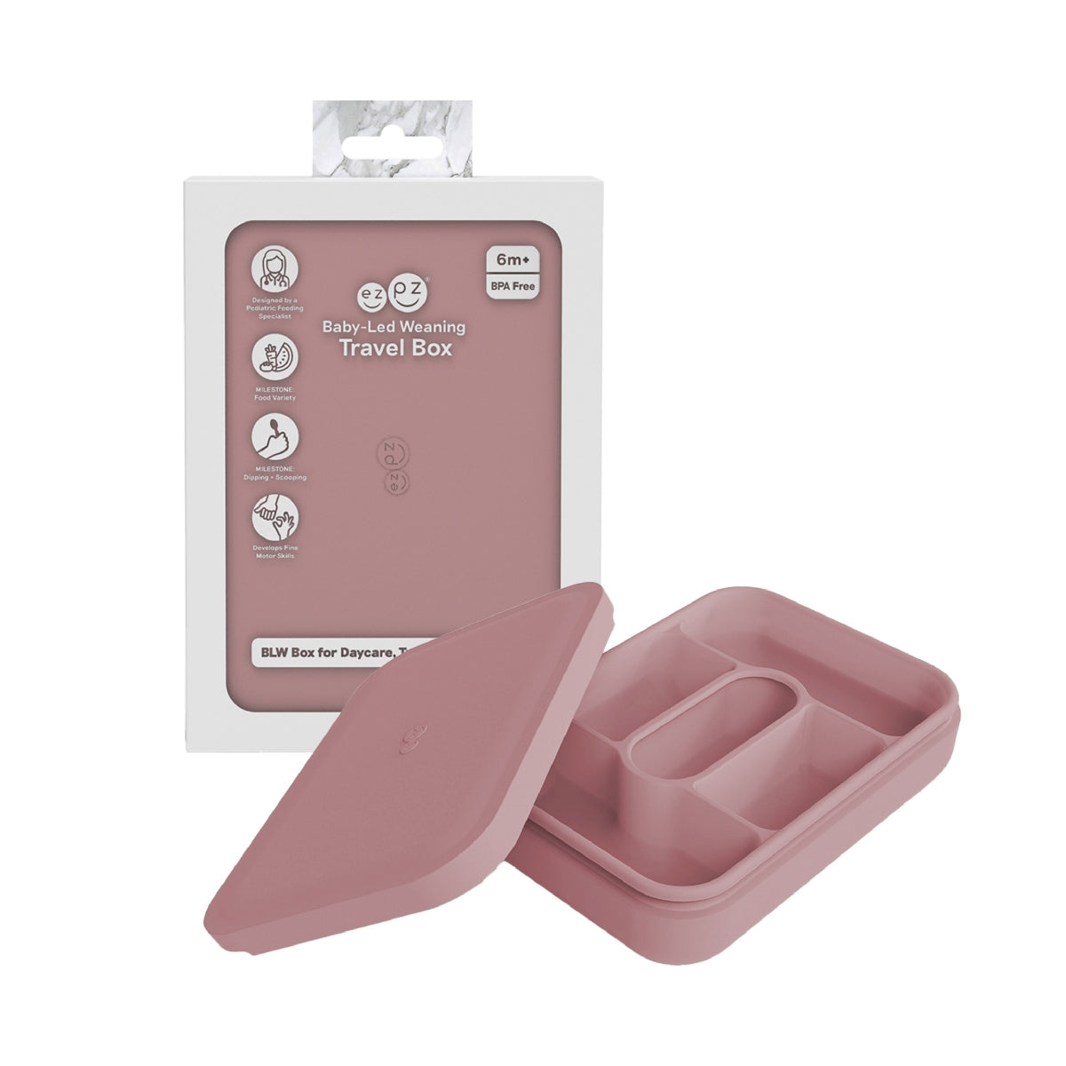 EzPz Baby-Led Weaning Travel Box (4 Colors) | Feeding + Storage System