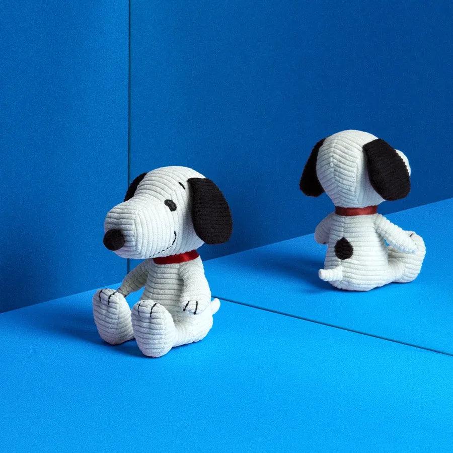 Peanuts Snoopy Sitting Corduroy Cream Soft Toy (12cm) - Pupsik Singapore