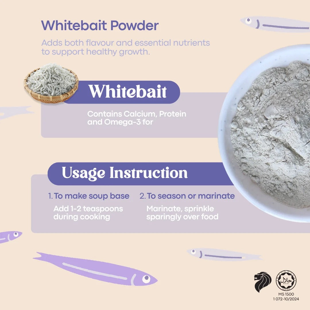 AVIA Whitebait Natural Seasoning Powder, 40g (Exp 01/28) | SG Homemade