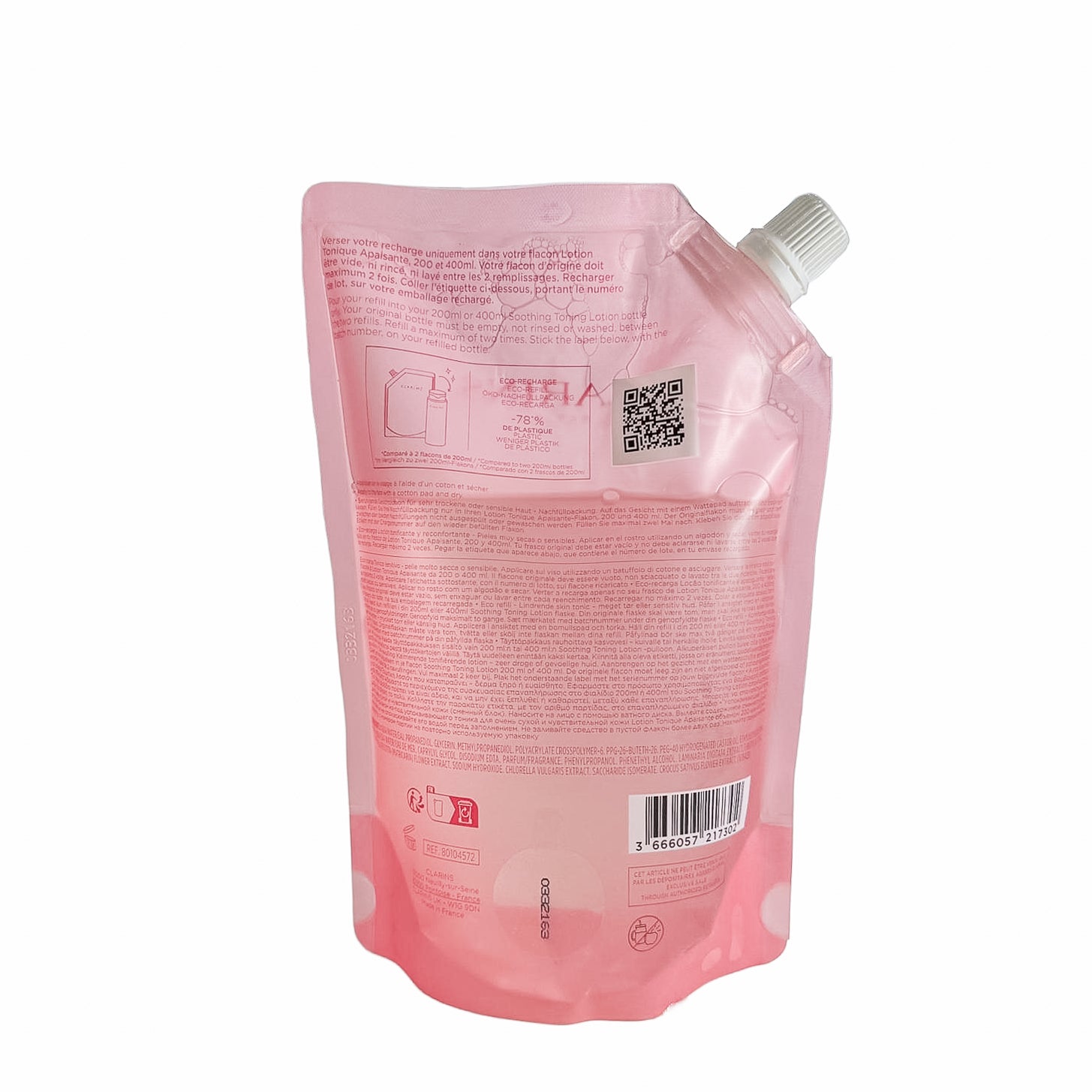 Clarins Soothing Toning Lotion, 400ml Refill (Exp 08/28)