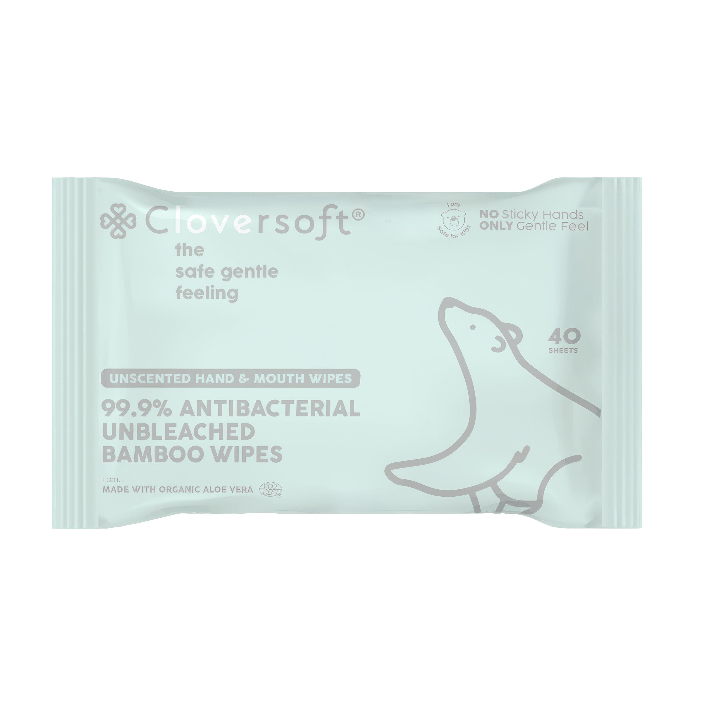 Cloversoft Plant-Based Unbleached Bamboo Organic Antibacterial Wipes (10pks x 40 sheets) - Exp 10/28