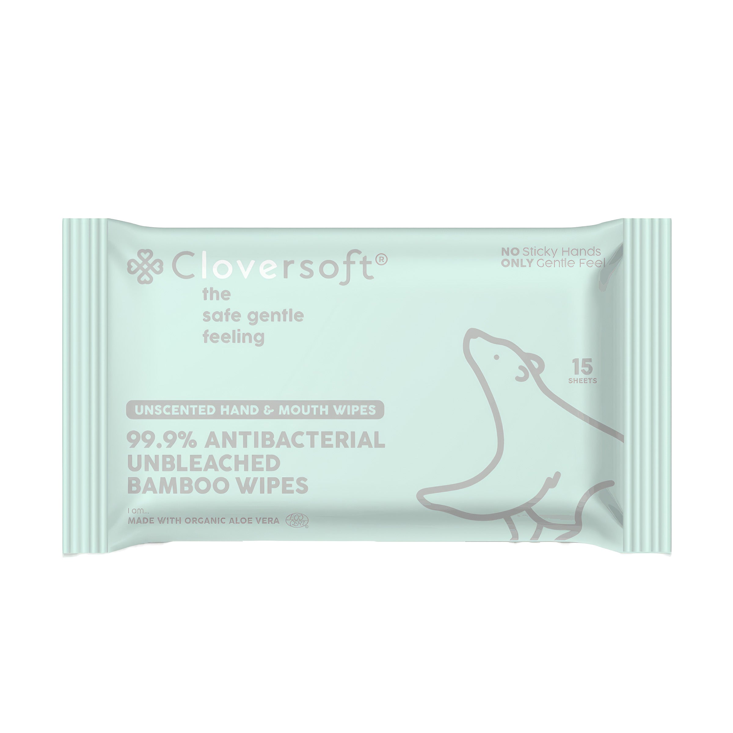 Cloversoft Plant-Based Unbleached Bamboo Organic Antibacterial Wipes (10x15=150 sheets) - Exp 05/28