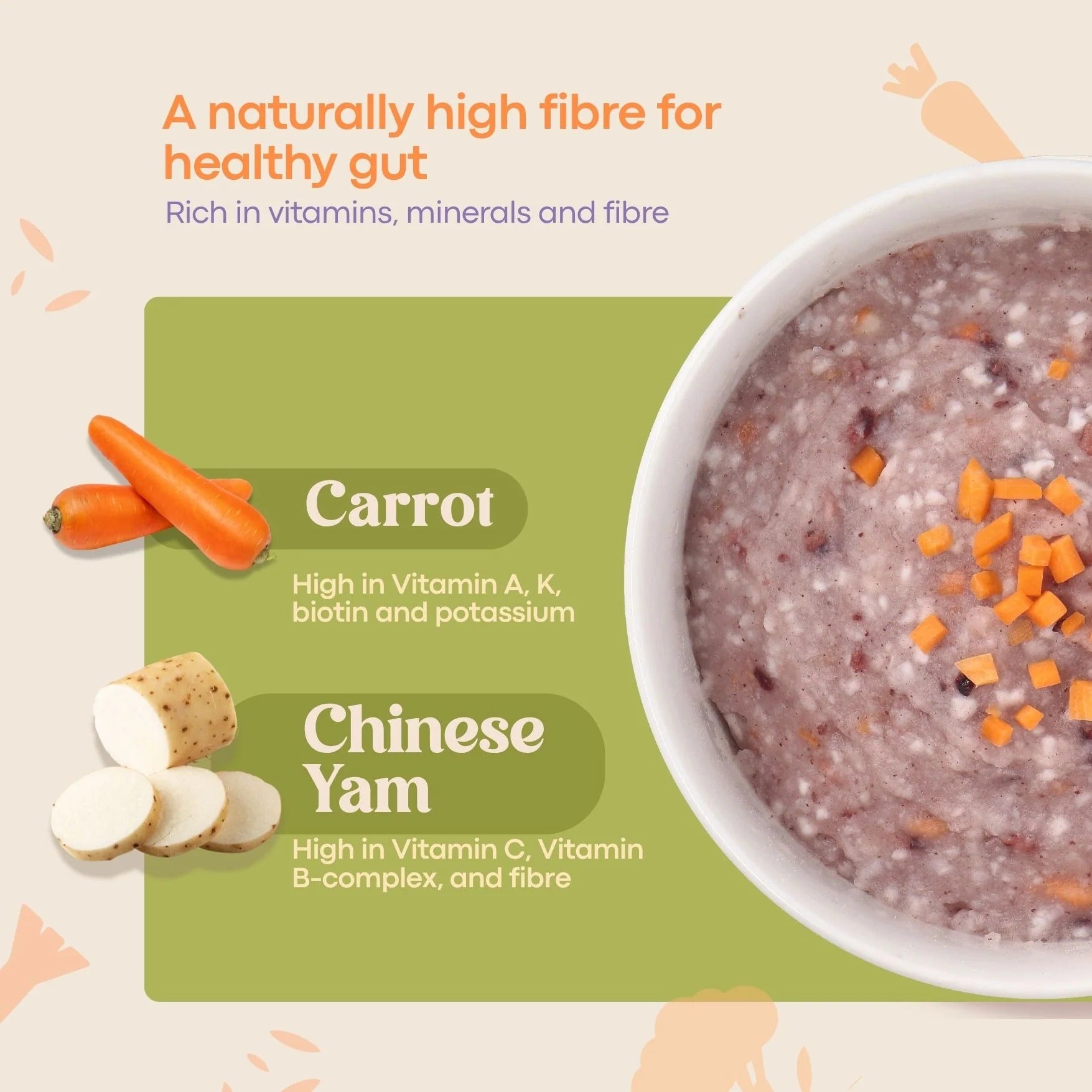 AVIA Berry Quick Porridge, 2pks/box - Chinese Yam & Carrot (Exp 07/28) | SG Homemade