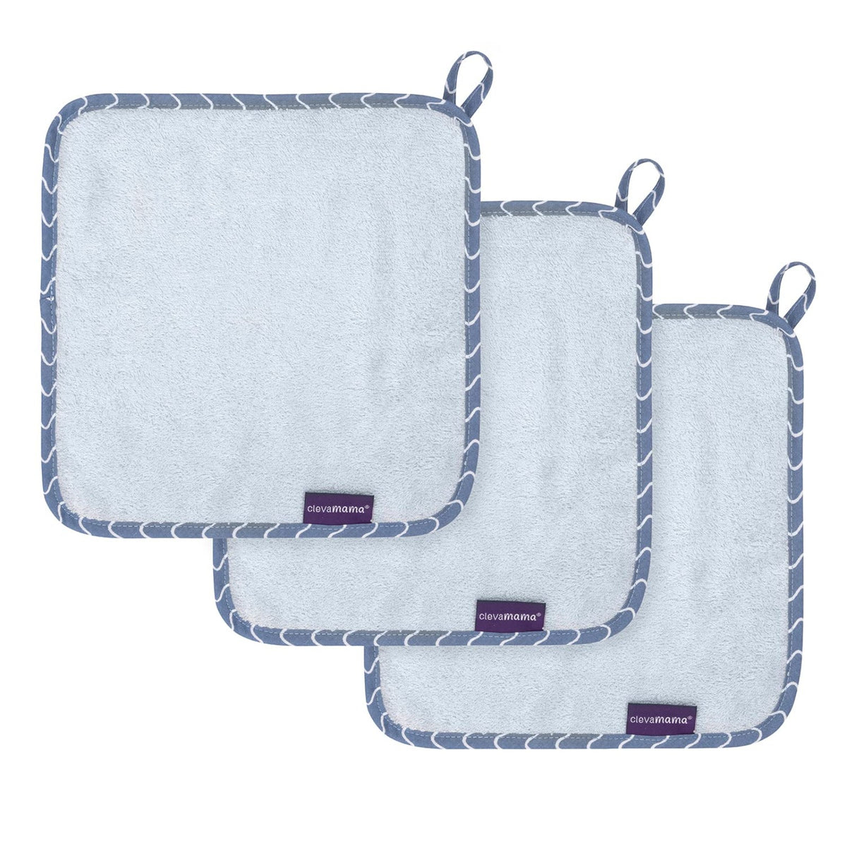 Clevamama Bamboo Baby Washcloth Set, 3pk (4 Colours) - Pupsik Singapore