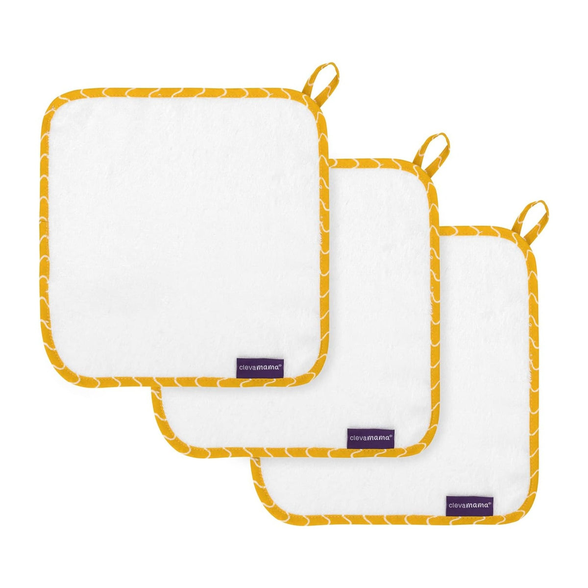 Clevamama Bamboo Baby Washcloth Set, 3pk (4 Colours) - Pupsik Singapore