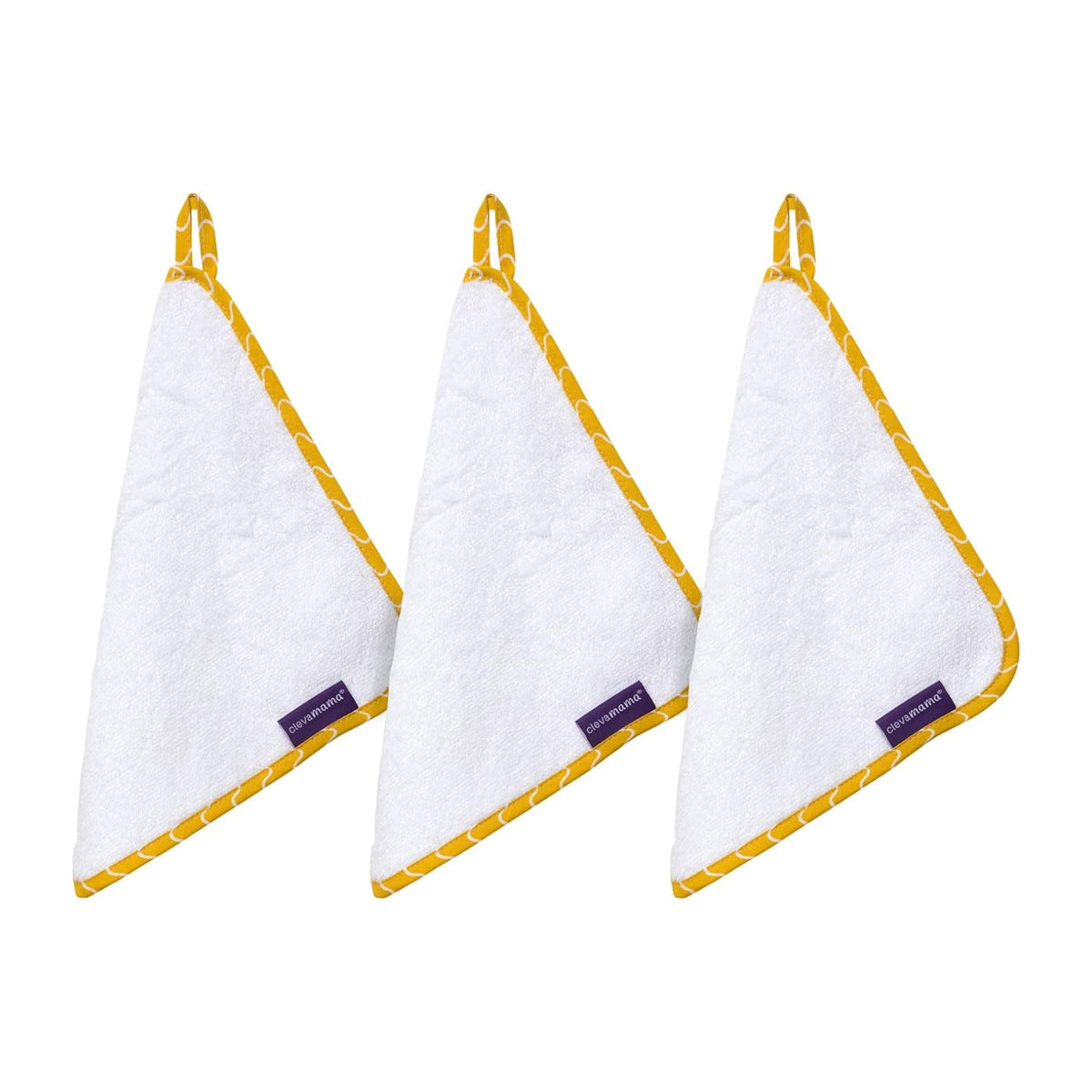 Clevamama Bamboo Baby Washcloth Set, 3pk (4 Colours) - Pupsik Singapore