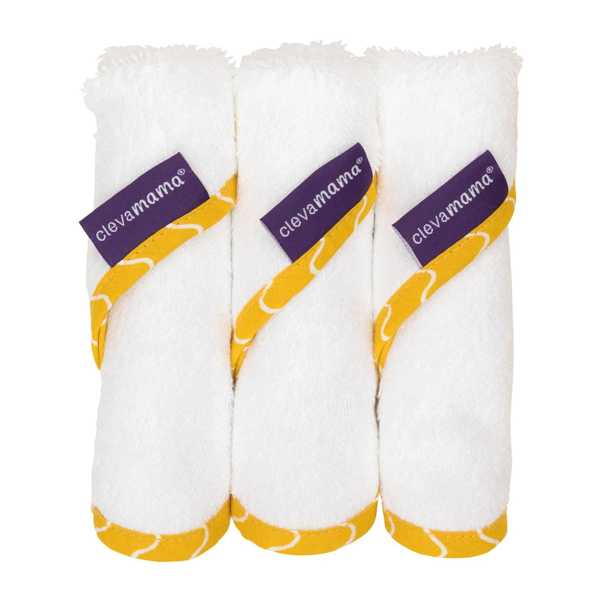 Clevamama Bamboo Baby Washcloth Set, 3pk (4 Colours) - Pupsik Singapore