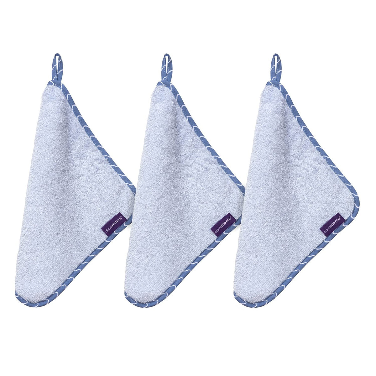 Clevamama Bamboo Baby Washcloth Set, 3pk (4 Colours) - Pupsik Singapore