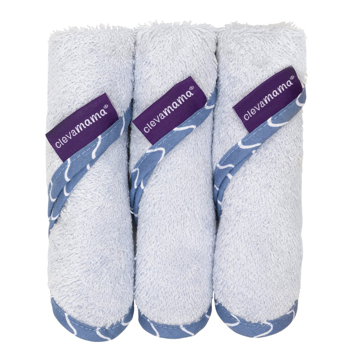 Clevamama Bamboo Baby Washcloth Set, 3pk (4 Colours) - Pupsik Singapore