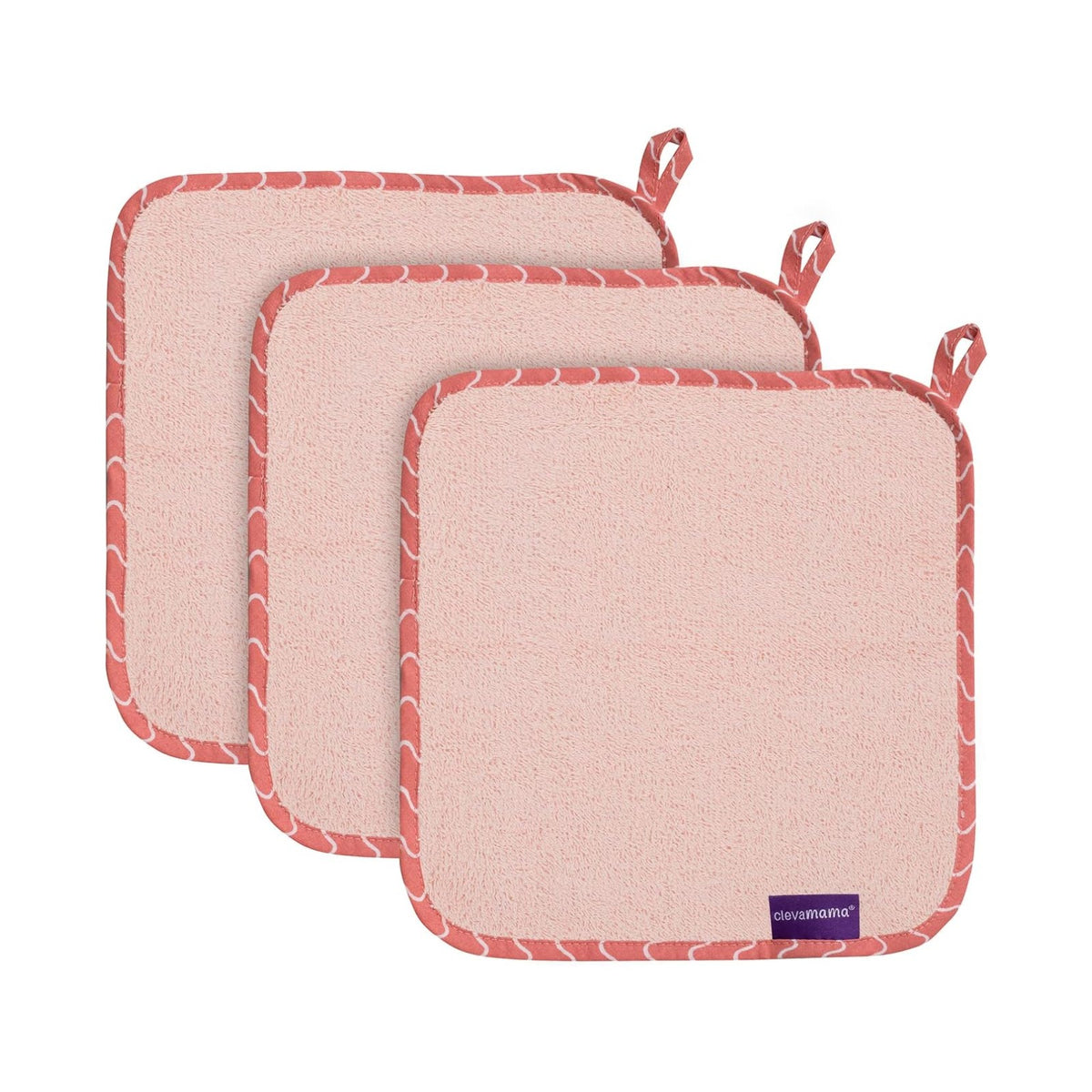 Clevamama Bamboo Baby Washcloth Set, 3pk (4 Colours) - Pupsik Singapore