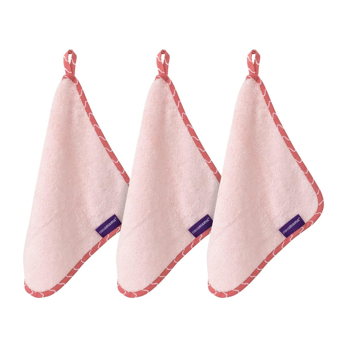 Clevamama Bamboo Baby Washcloth Set, 3pk (4 Colours) - Pupsik Singapore