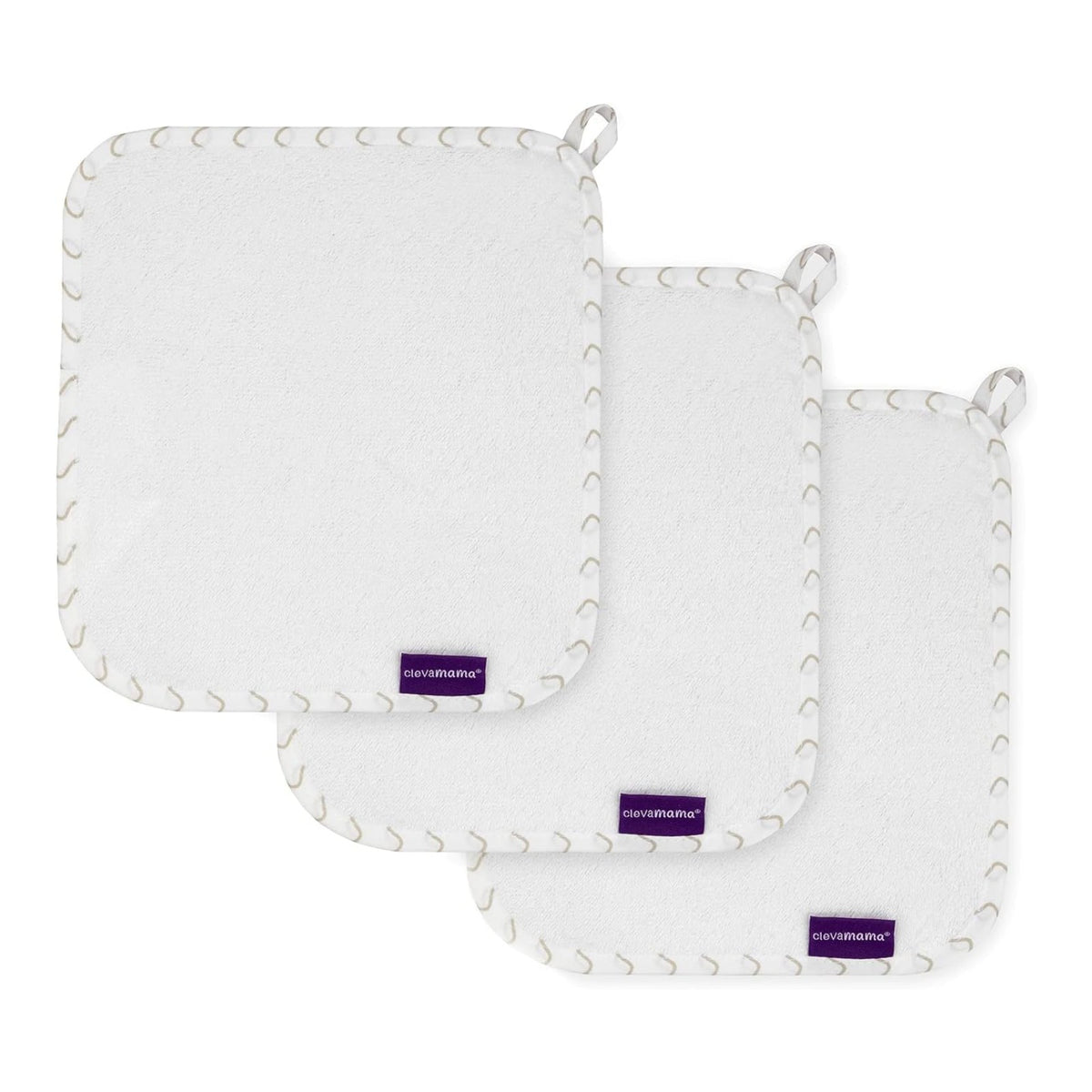 Clevamama Bamboo Baby Washcloth Set, 3pk (4 Colours) - Pupsik Singapore