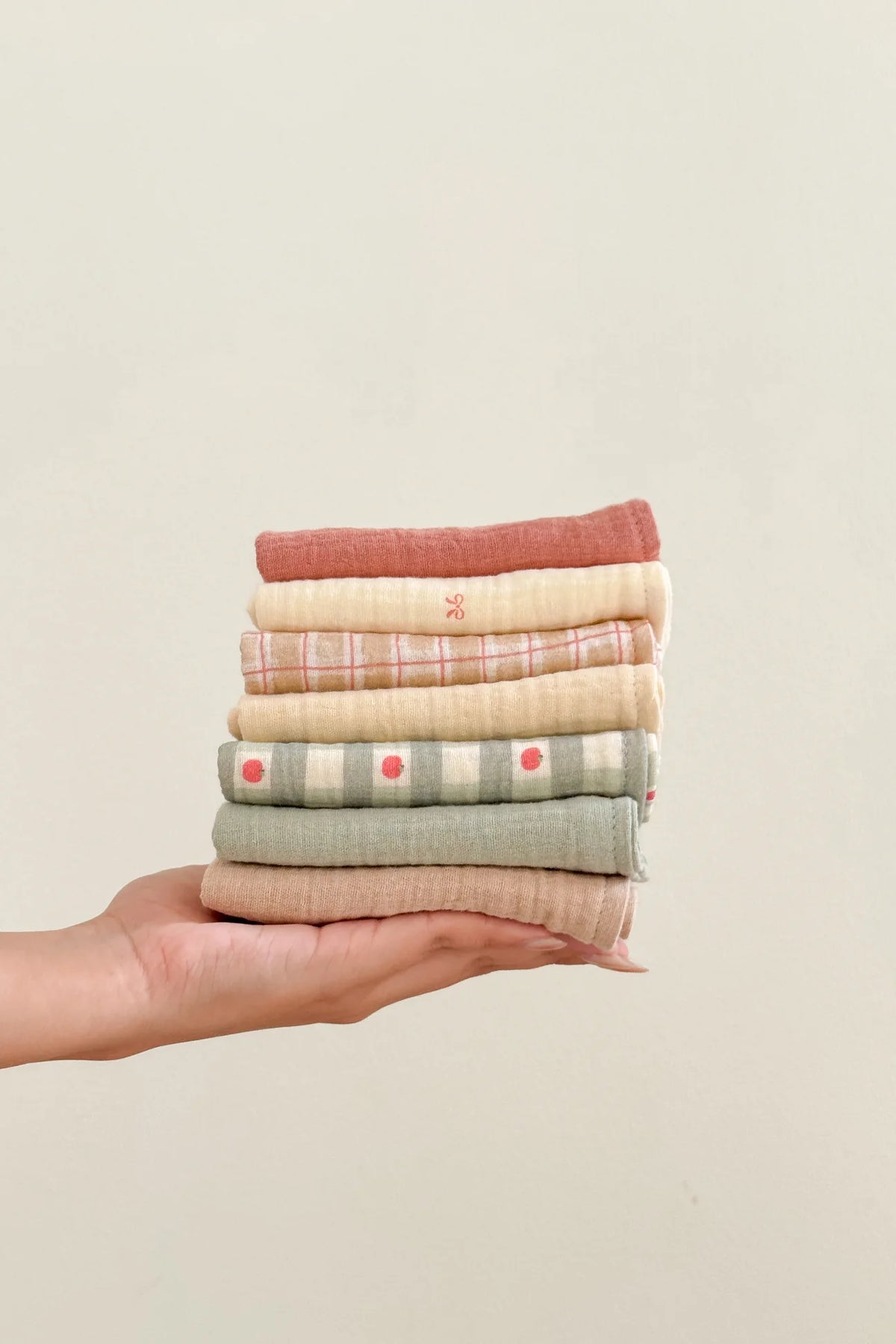 Soft Spot Squares Wash Cloth Set, 7pcs (6 Designs)