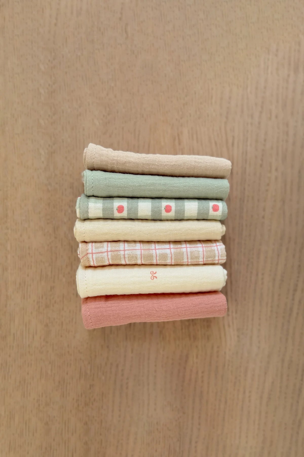 Soft Spot Squares Wash Cloth Set, 7pcs (6 Designs)