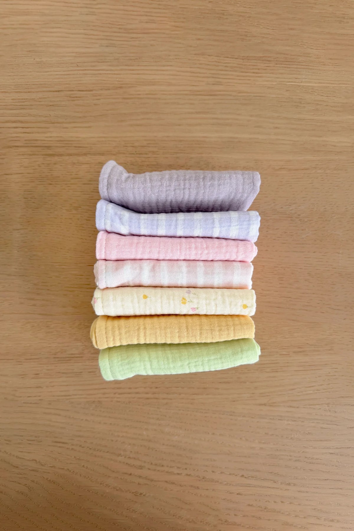 Soft Spot Squares Wash Cloth Set, 7pcs (6 Designs)
