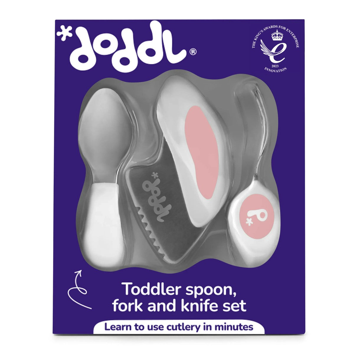 Doddl Toddler Knife, Fork & Spoon Set (12m+) - 4 Colors
