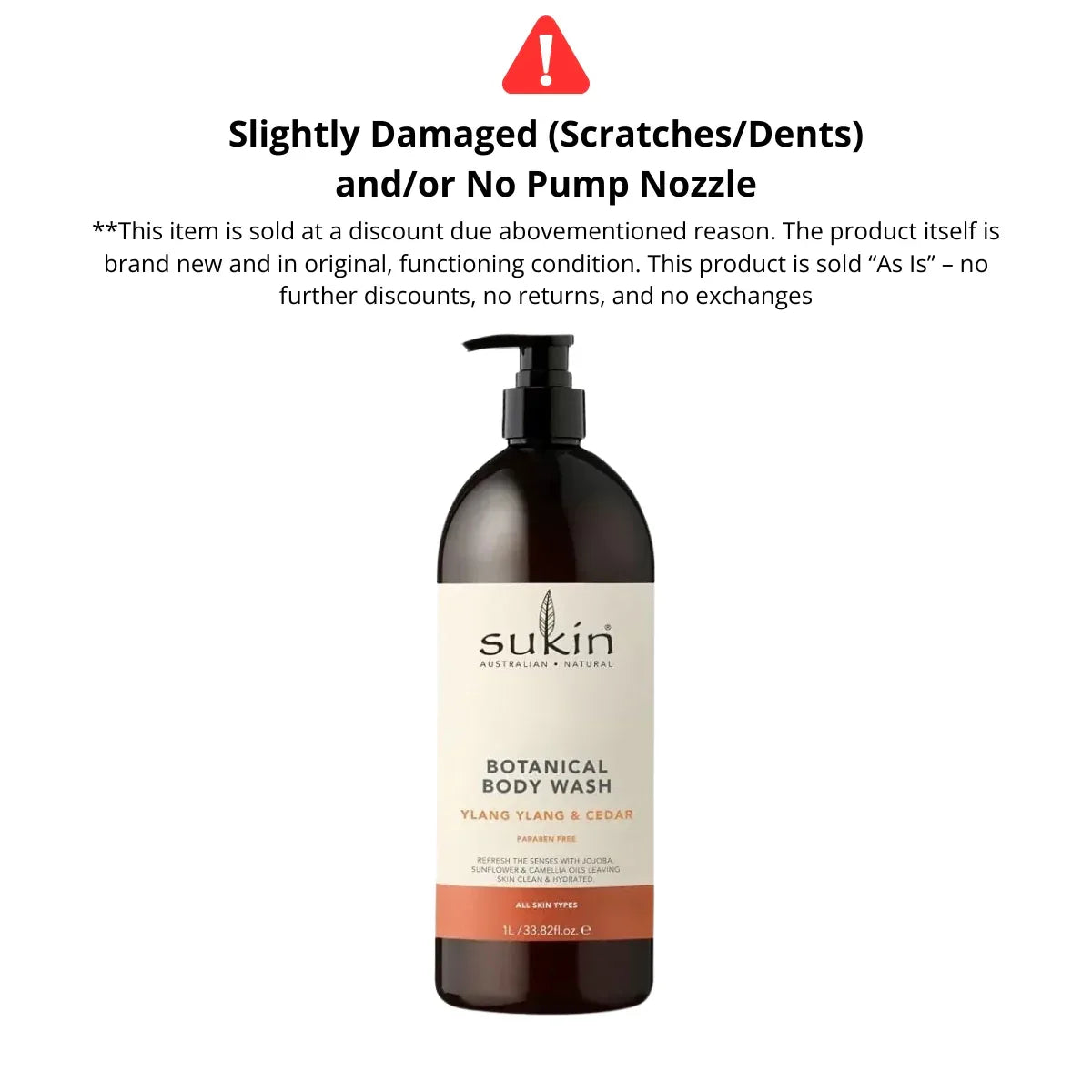 Sukin Botanical Body Wash, 1L - Ylang Ylang & Cedar - Pupsik Singapore