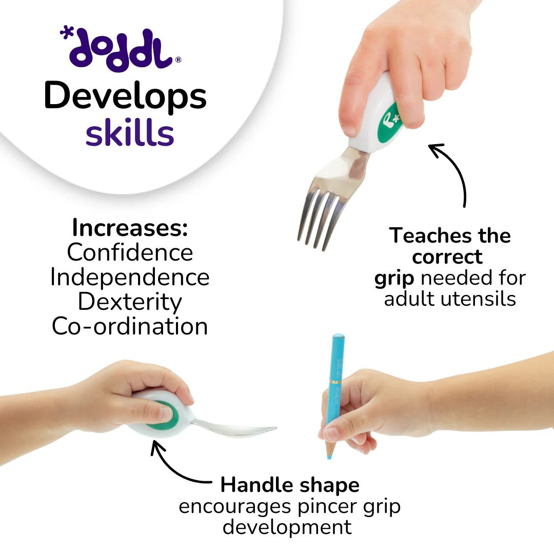 Doddl Toddler Fork & Spoon Set, 12M+ (2 Colors)