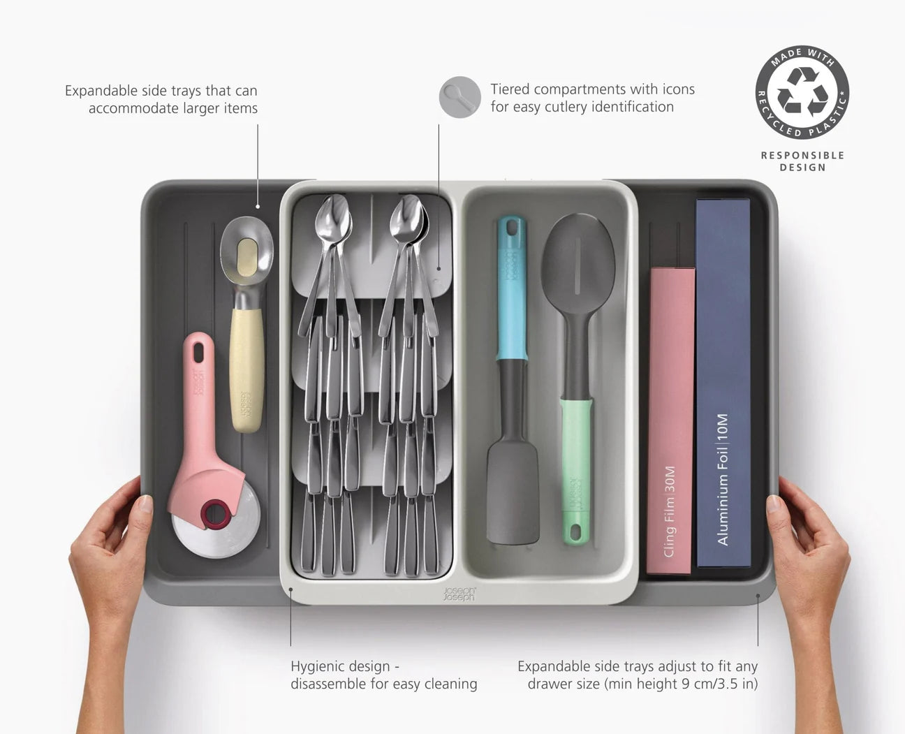 Joseph Joseph DrawerStore Expanding Cutlery, Utensil & Gadgets Organiser (6 Types)