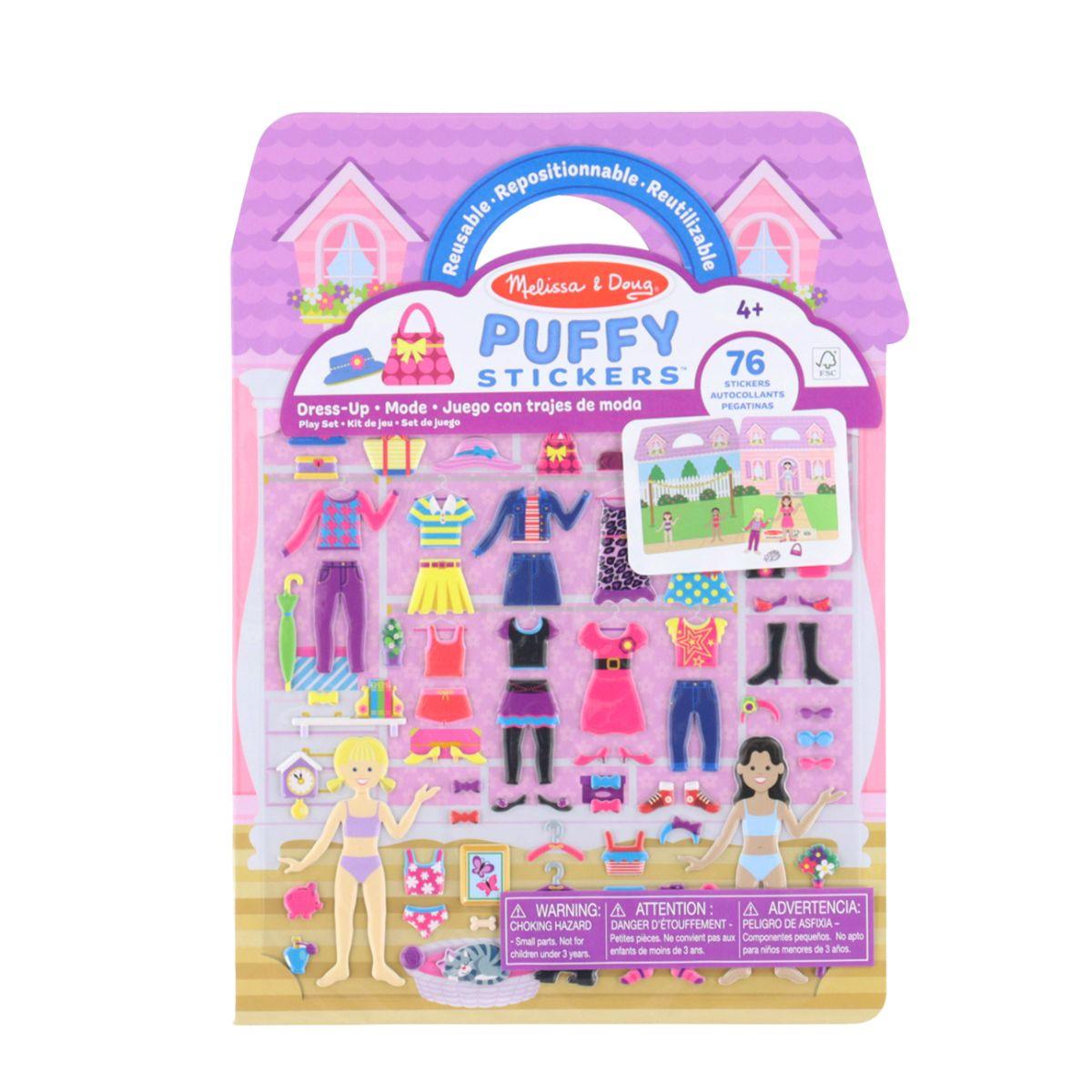 Melissa & Doug Reusable Puffy Stickers Play Set (6 Designs) - Pupsik Singapore