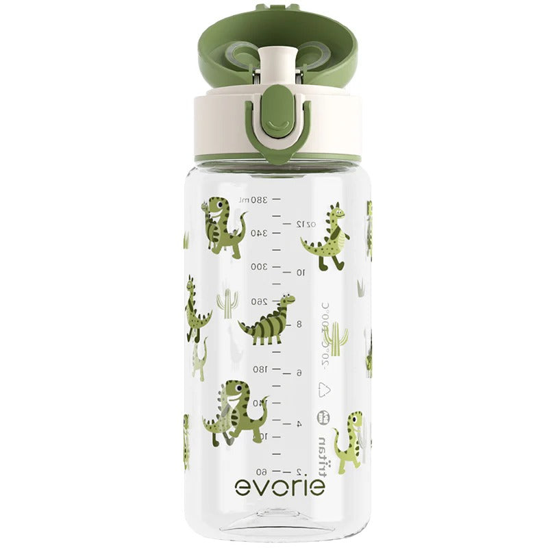 Evorie Tritan Kids Drinking Spout Water Bottle, 380ml (14 Designs)