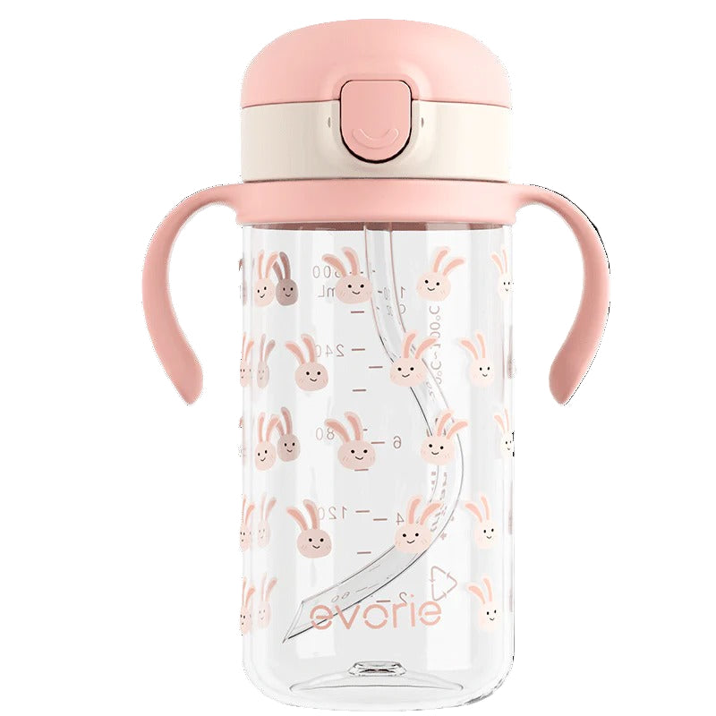 Evorie Tritan Kids Straw Water Bottle Mug, 300ml (21 Designs)
